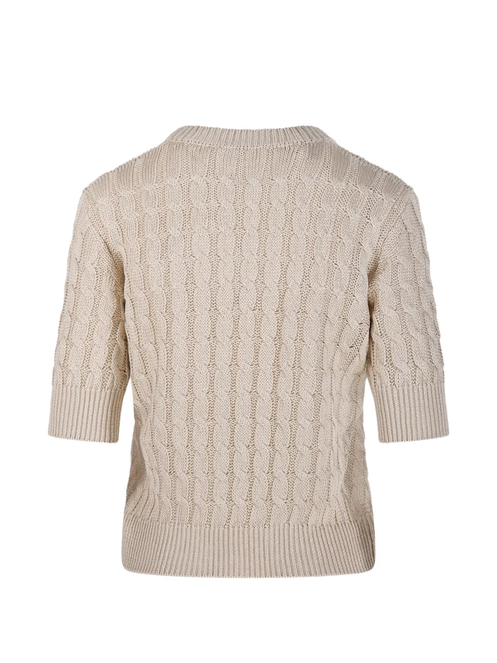 Max Mara Cable Knit Short-sleeve Sweater - Neutrals 