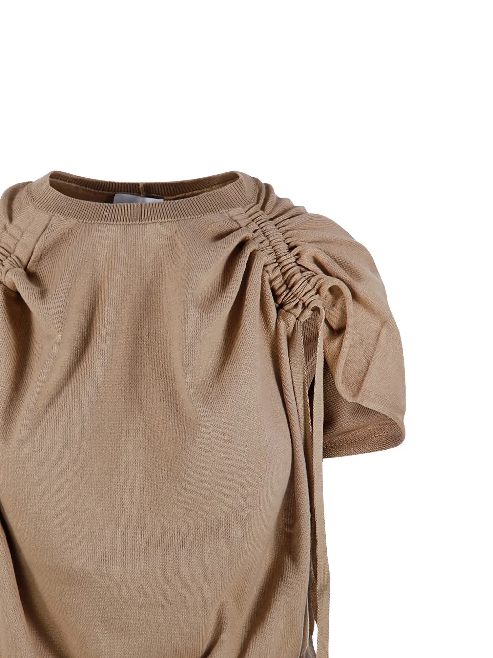  Nude Gathered-detail T-shirt - Neutrals 