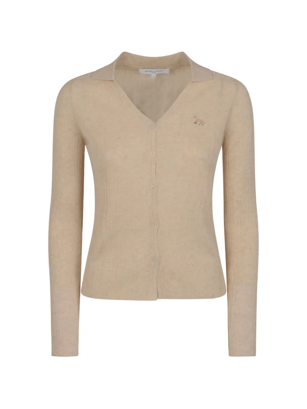Maison Kitsuné Baby Fox fine-rib cardigan - Toni neutri