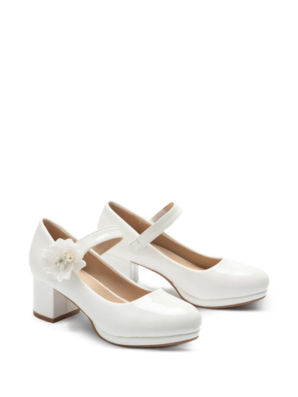 Tulleen Evelisse flower-detail heeled ballerinas - Bianco