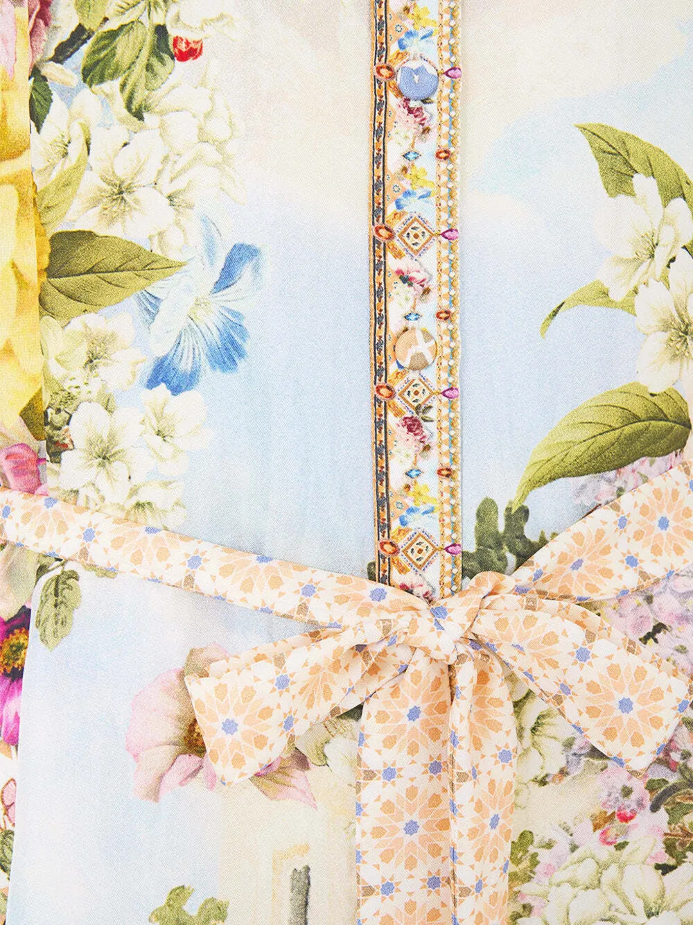 Camilla Button Scarf Kaftan - Neutrals 
