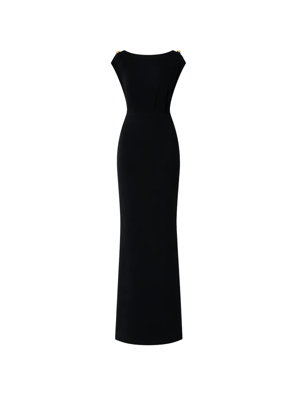 Elisabetta Franchi shoulder-button back-slit maxi dress - Nero