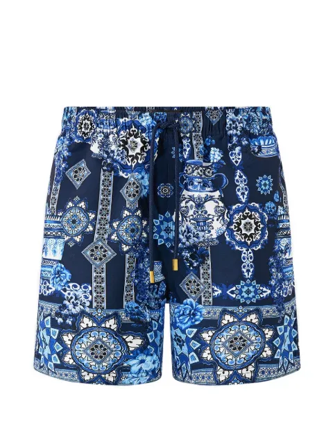 Camilla elastic-waist swim shorts