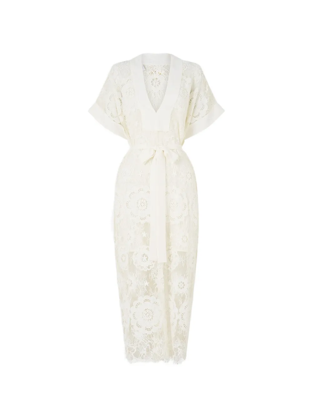 Camilla I Left my Heart in Granada tie waist lace kaftan - Toni neutri