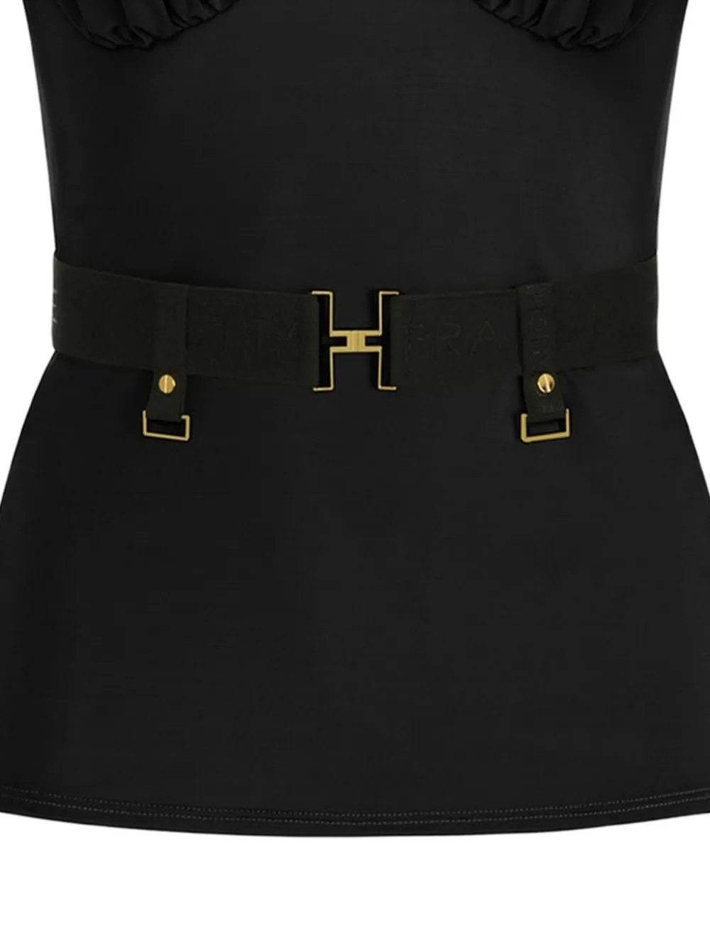 Elisabetta Franchi Top van lichtgewicht crêpe jersey met col Zwart