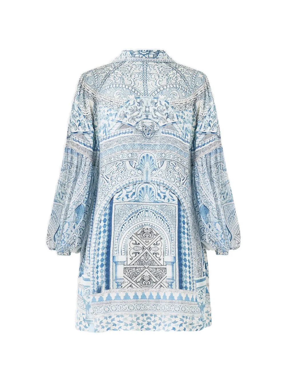Camilla The Hum of the Alhambra mini-blousejurk met blouson mouwen Blauw