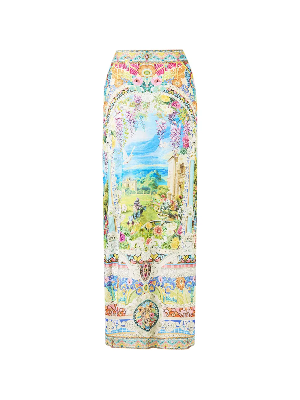  Camilla Layered Tie-front Sarong Skirt - Yellow 