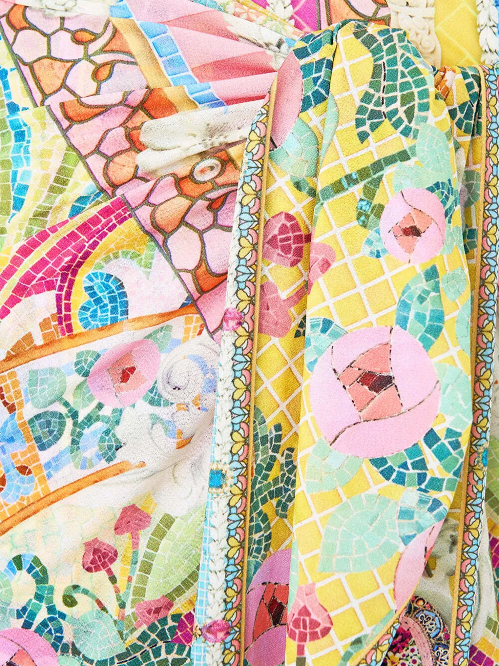  Camilla Layered Tie-front Sarong Skirt - Yellow 