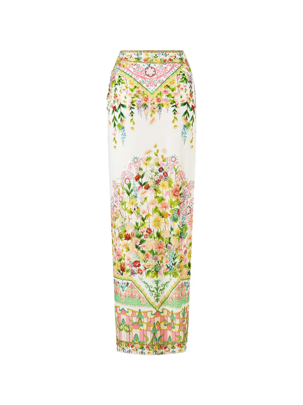  Camilla Gathered Split Sarong - White 