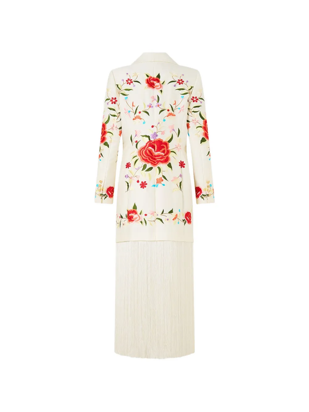 Camilla Fringing Floral-embroidery Blazer - Neutrals 