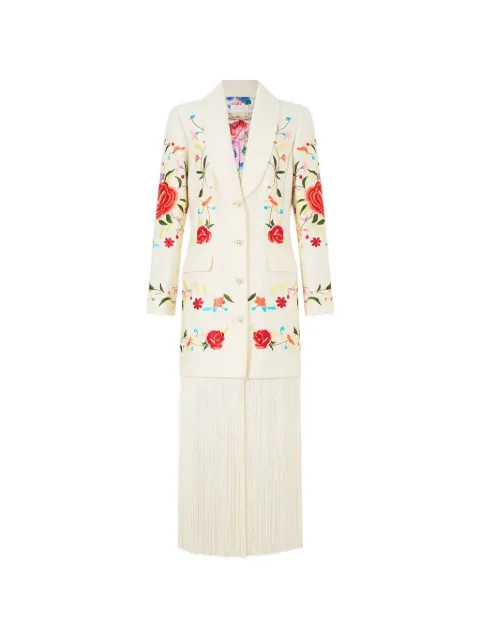 Camilla fringing floral-embroidery blazer