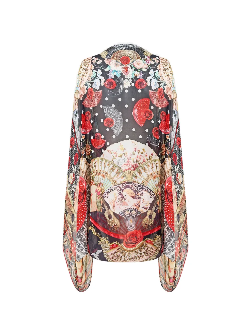 Camilla Chiffon bolero met bloemenprint Zwart