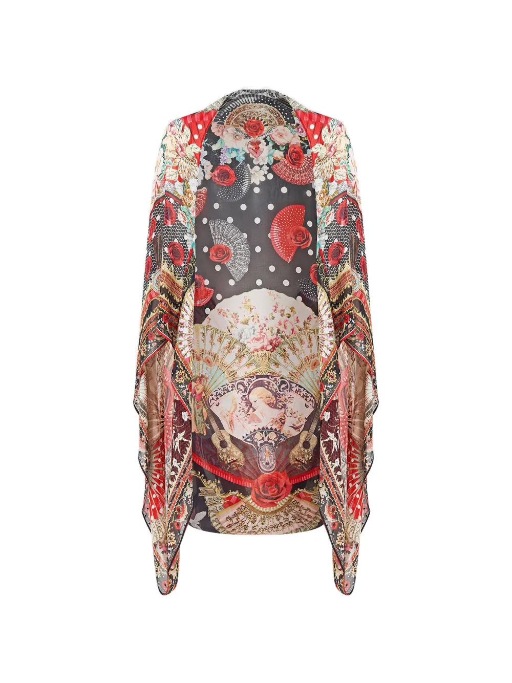 Camilla floral-print chiffon shrug - Nero