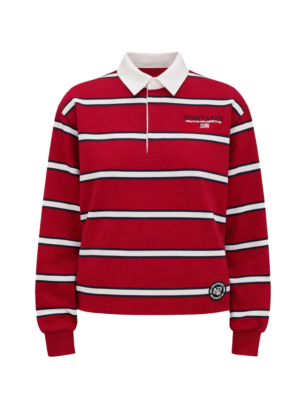 Sporty & Rich striped polo shirt - Rosso