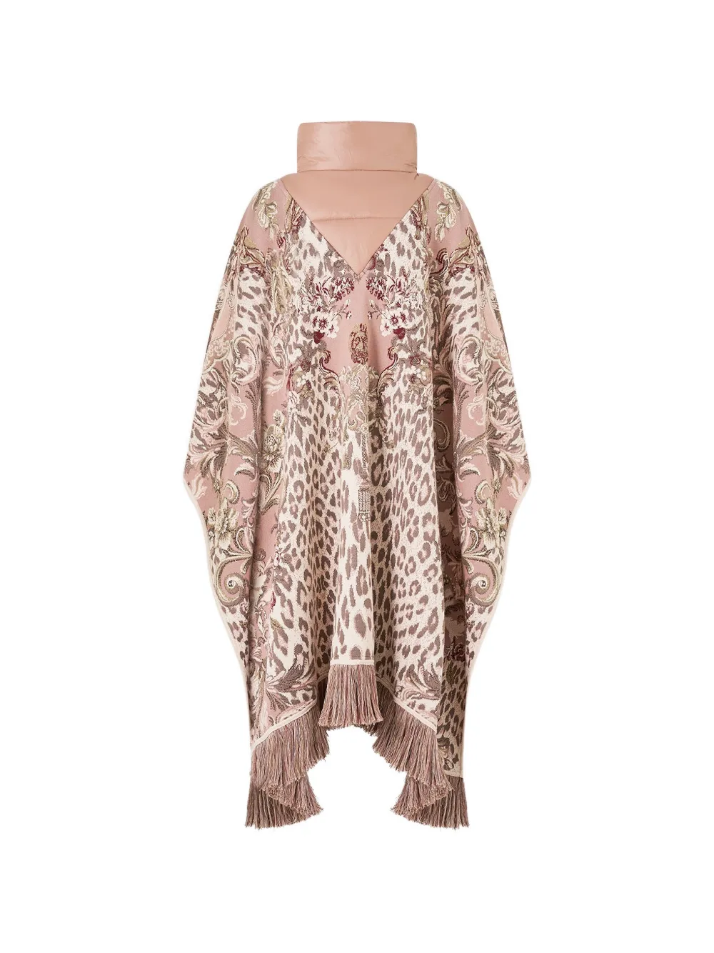  Camilla Aranjuez Animalia Quilted Collar Fringed Poncho - Pink 