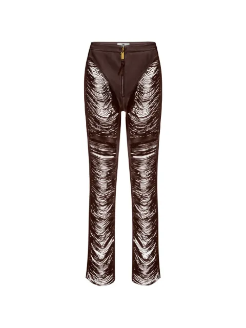 Elisabetta Franchi fringed nappa leather trousers