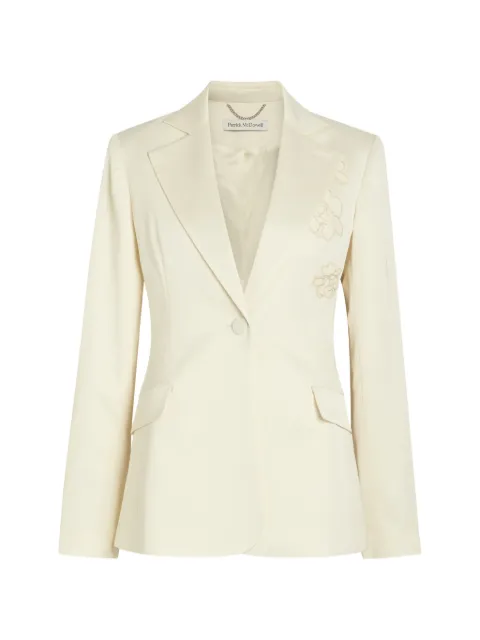 PATRICK ASSARAF floral-embroidered single-breasted blazer