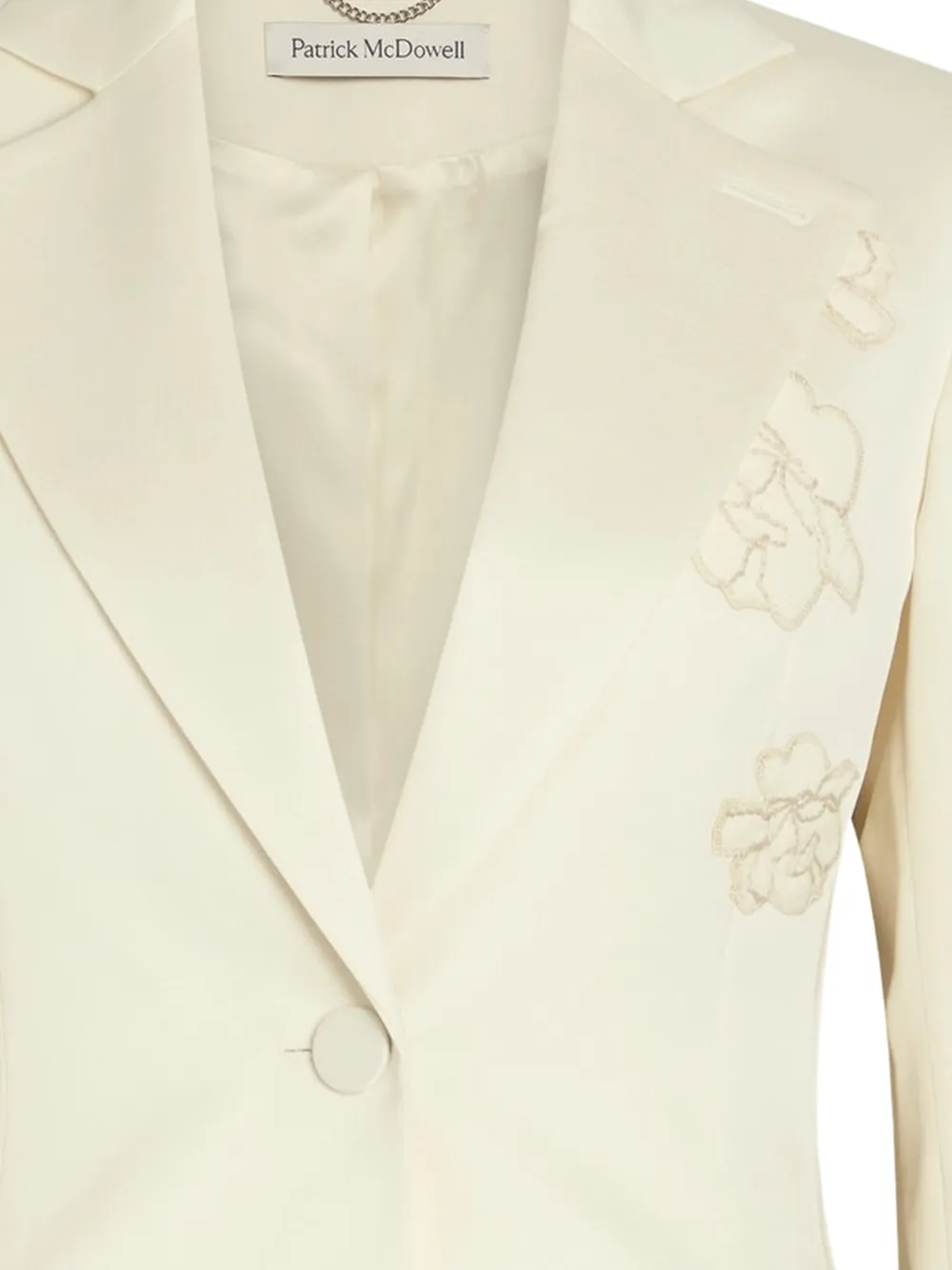  Patrick Assaraf Floral-embroidered Single-breasted Blazer - Neutrals 