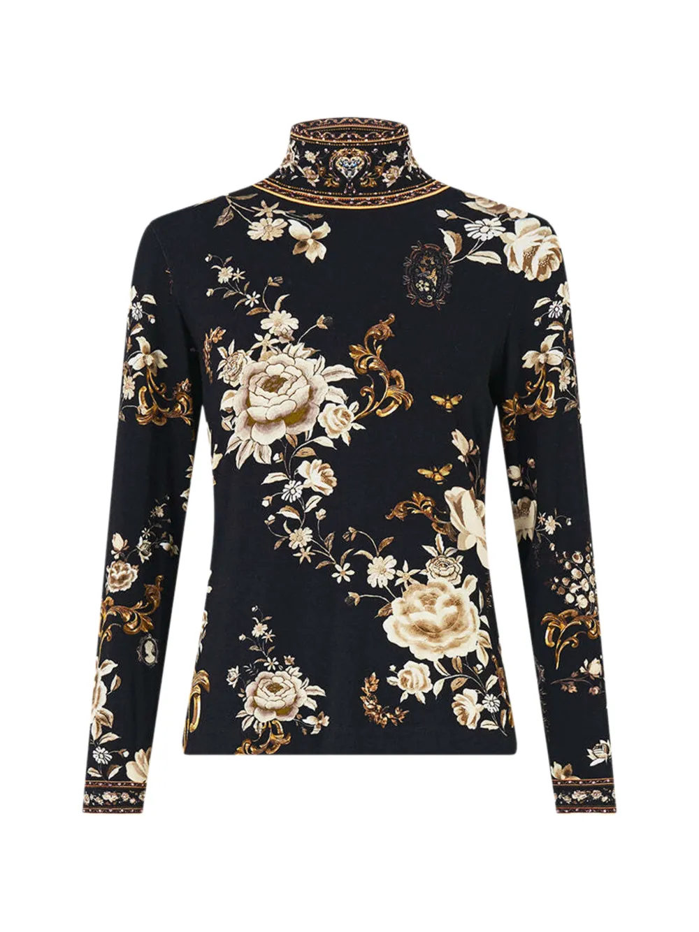 Camilla Flamenco Folklore floral top - Nero