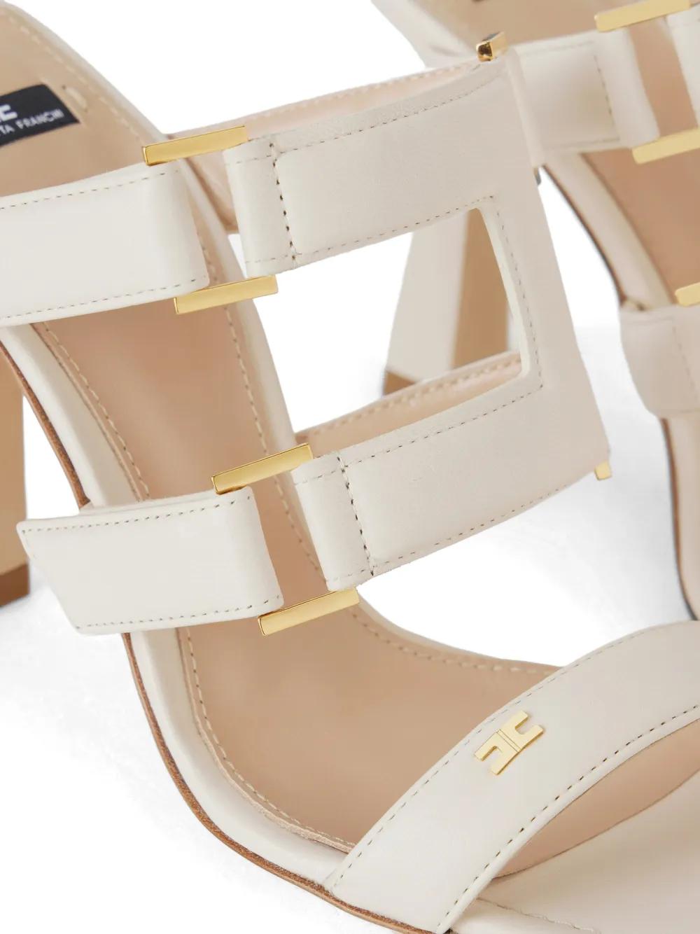 Elisabetta Franchi Sandalen met logodetail en bandje Beige