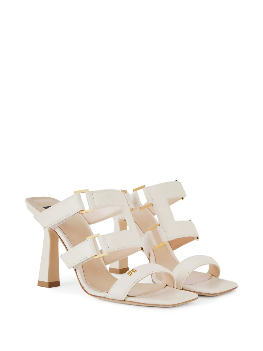 Elisabetta Franchi Sandalen met logodetail en bandje Beige