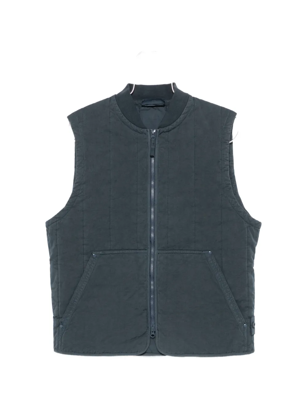 Stone Island 퀼팅 지퍼 베스트 | 블루