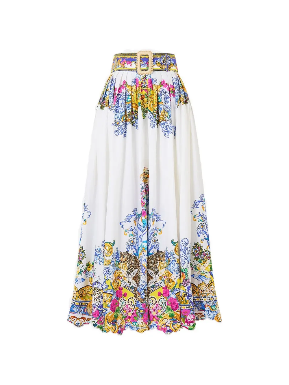 Camilla Milla In Sevilla belted midi skirt - Bianco