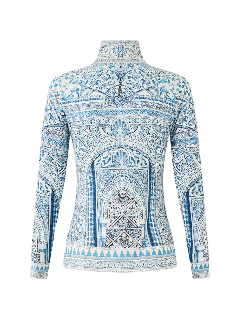  Camilla Patterned Turtleneck T-shirt - Blue 
