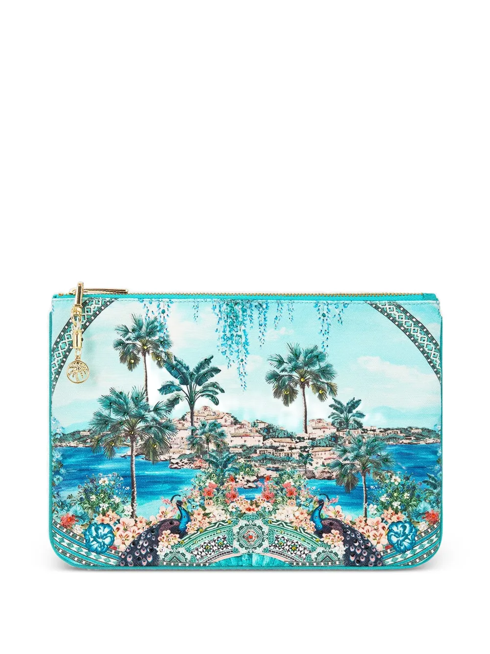 Camilla small printed clutch bag - Blu