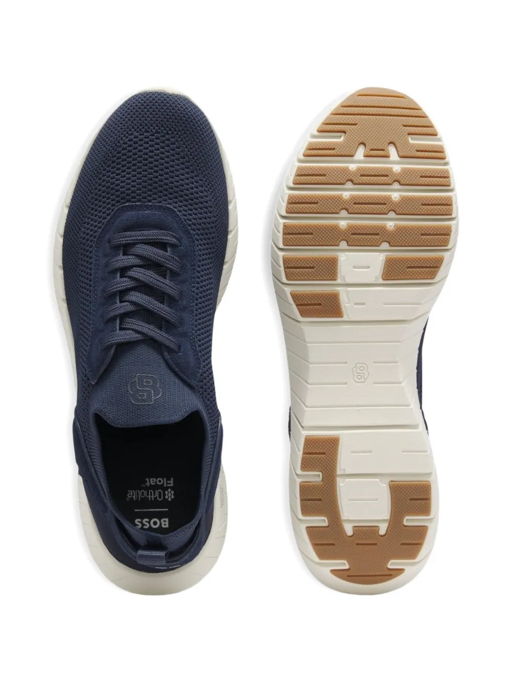 BOSS Motion mesh sneakers met vlakken Blauw