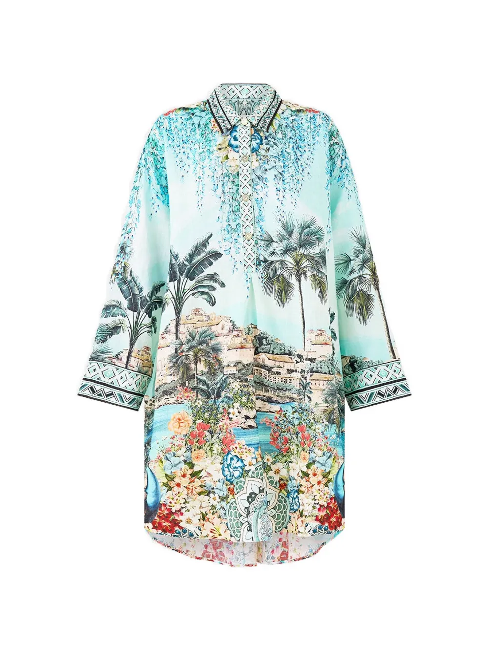 Camilla printed shirt dress - Blu