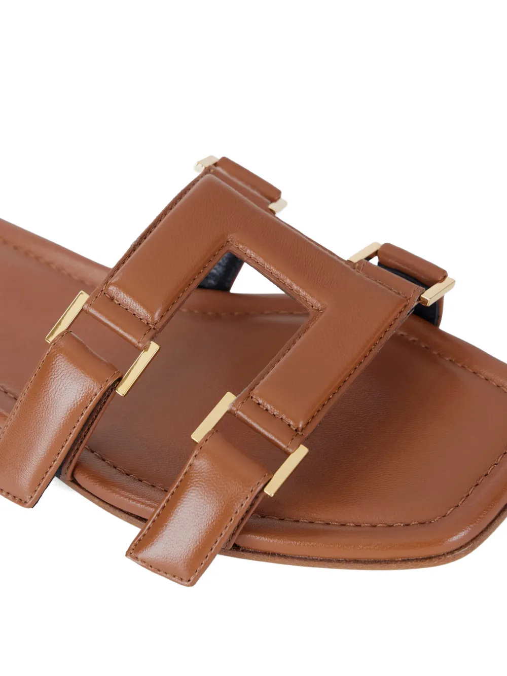 Elisabetta Franchi Sandalen met logoband Bruin