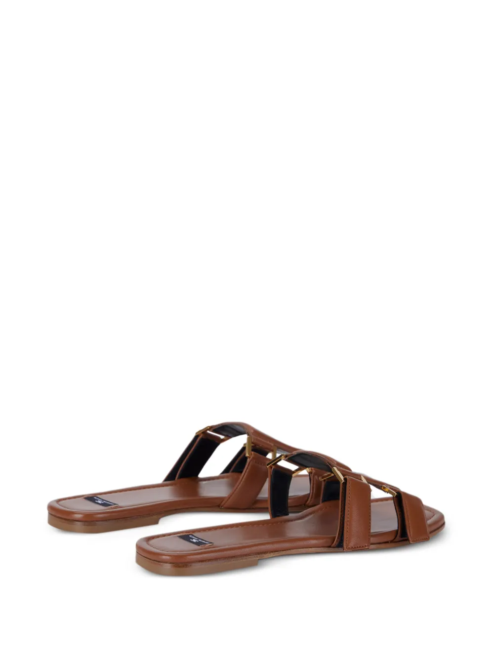 Elisabetta Franchi Sandalen met logoband Bruin