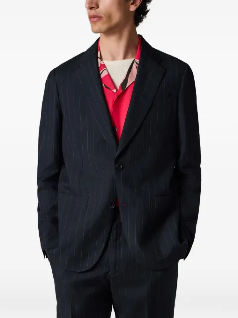 Paul Smith wool-linen pinstripe buggy-lined blazer