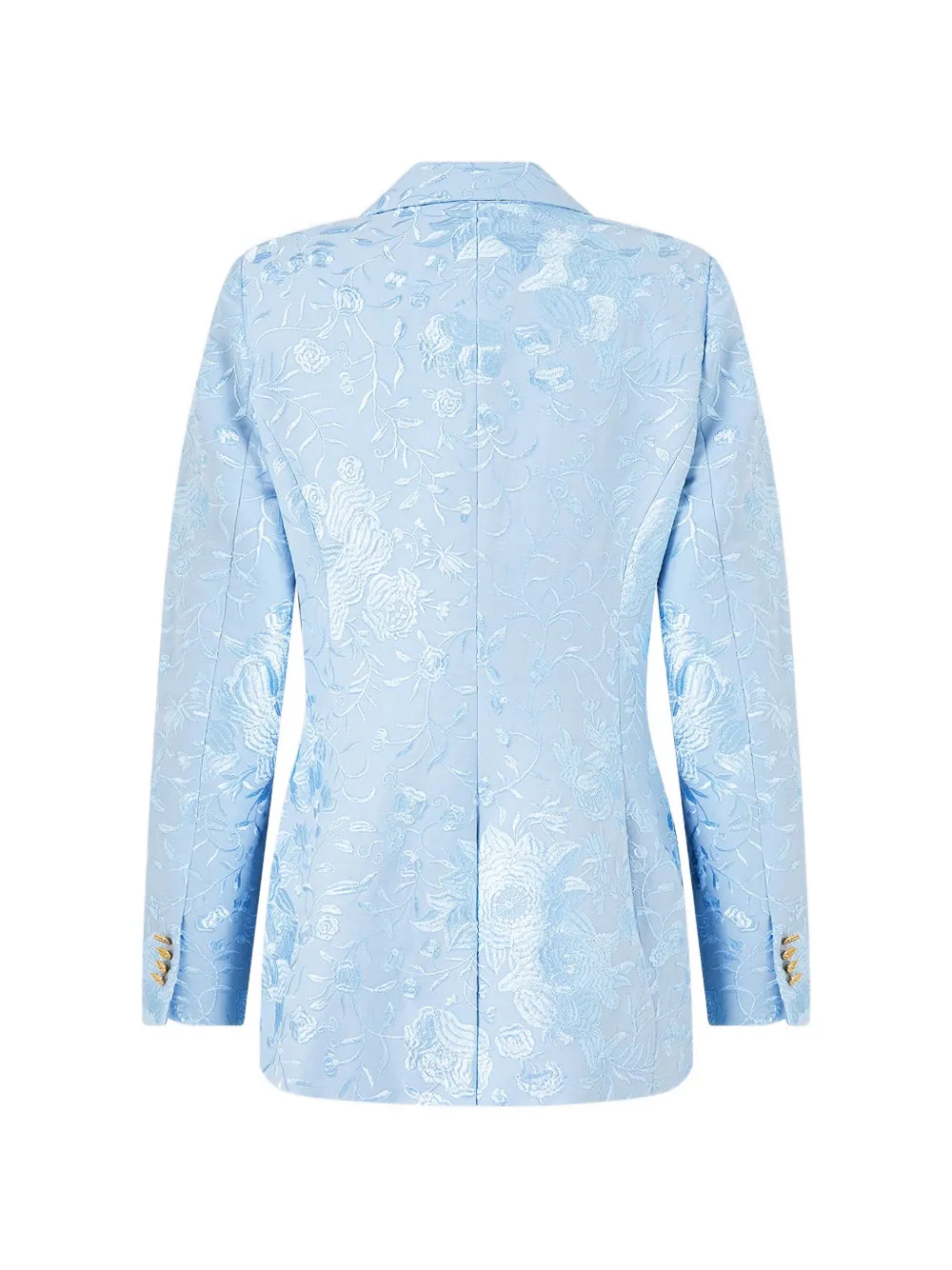  Camilla Double-breasted Floral-embroidered Blazer - Blue 