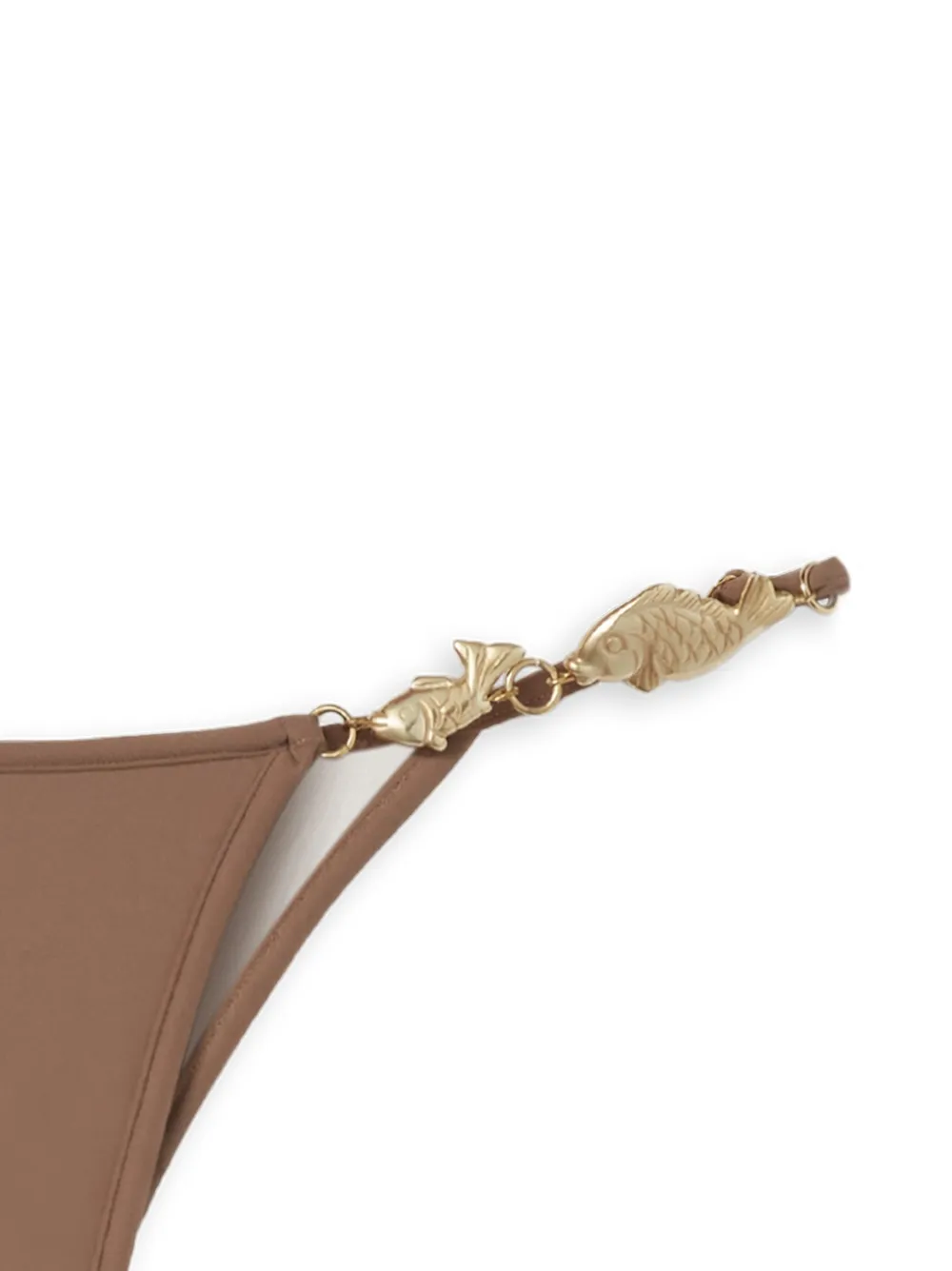  Reina Olga Fish-charm Bikini Bottom - Brown 