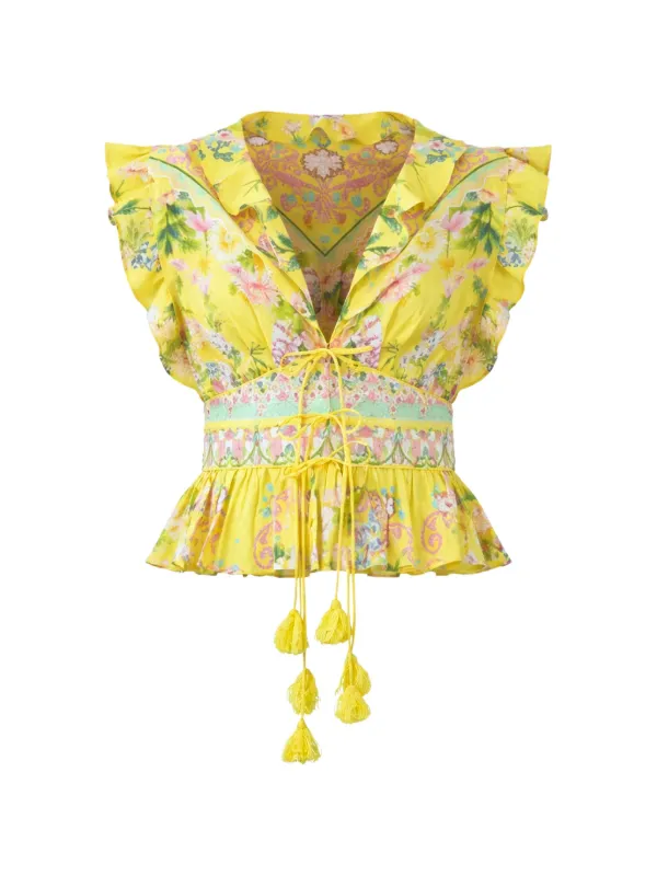 Camilla Lady Limonada Blouse in Yellow