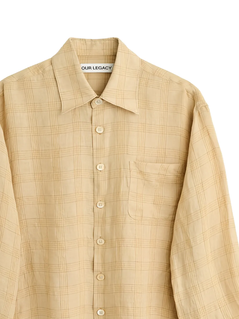  Our Legacy Checked Linen Shirt - Yellow 