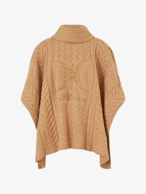 Camilla poncho en maille à col cheminée