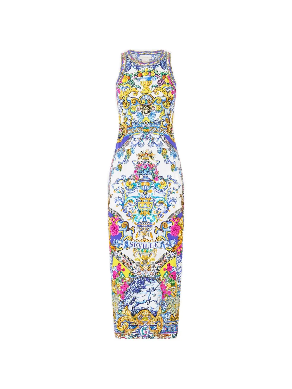 Camilla España Nirvana printed tank midi dress - Bianco