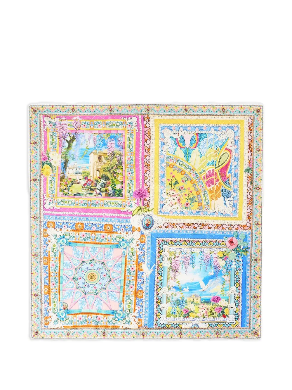 Camilla large Navás Nouveau crystal-embellishment scarf - Blu