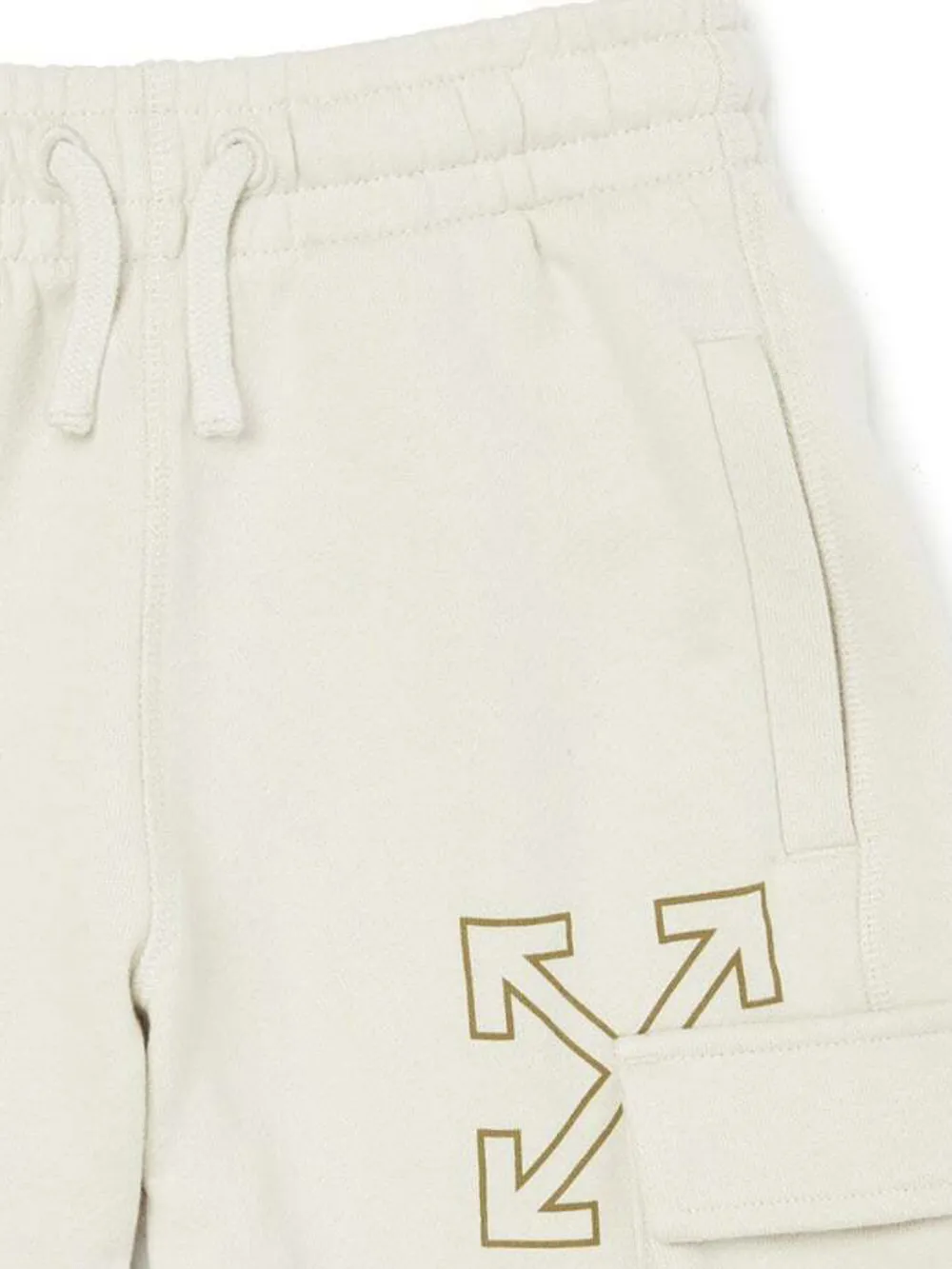  Off-white Kids Arrow-logo Cargo Shorts - Neutrals 