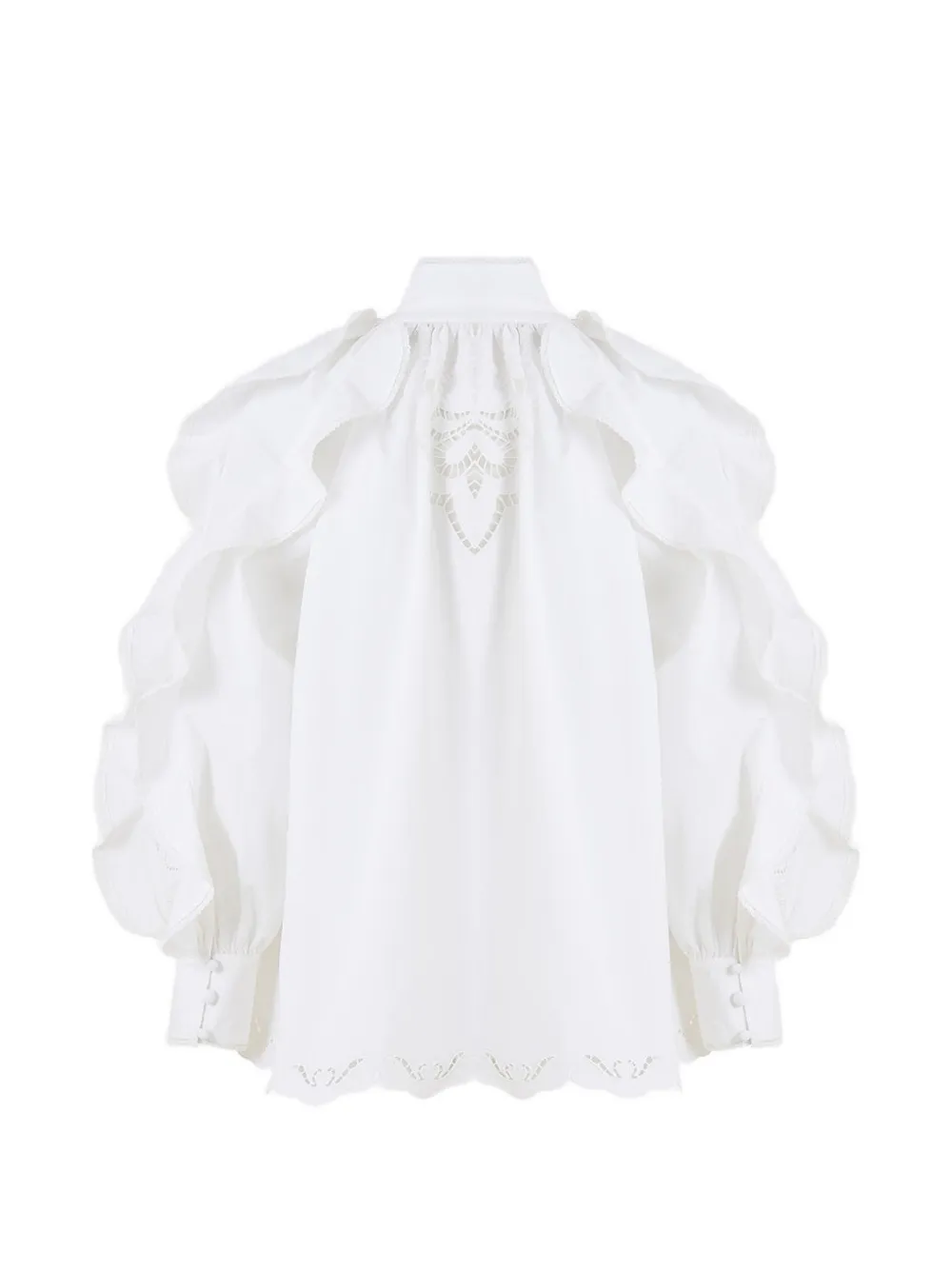  Camilla Frill-sleeve Blouse - White 