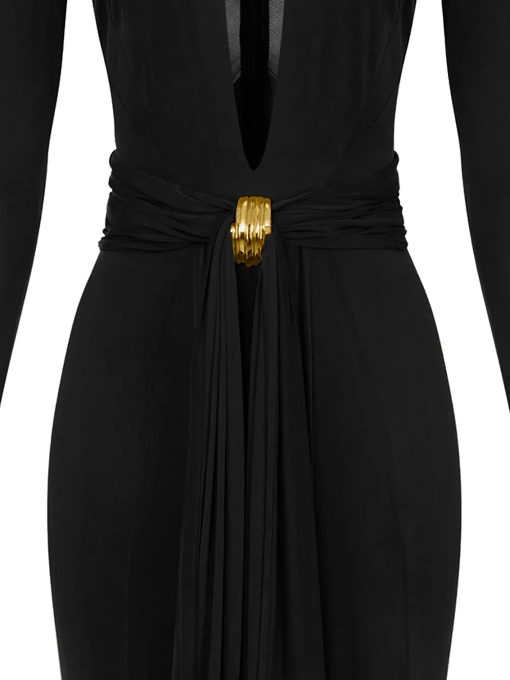 Elisabetta Franchi Gedrapeerde maxi-jurk Zwart