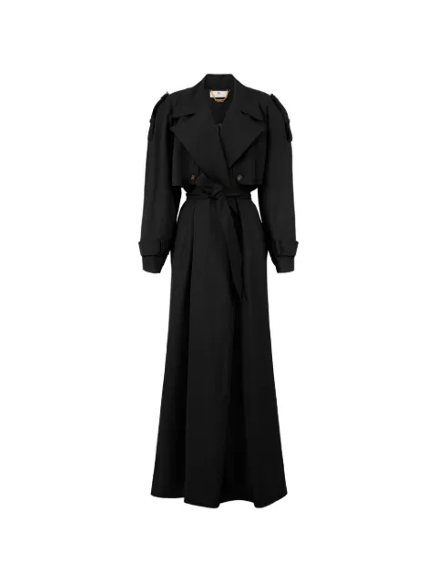 Elisabetta Franchi structured-shoulder belted trench coat