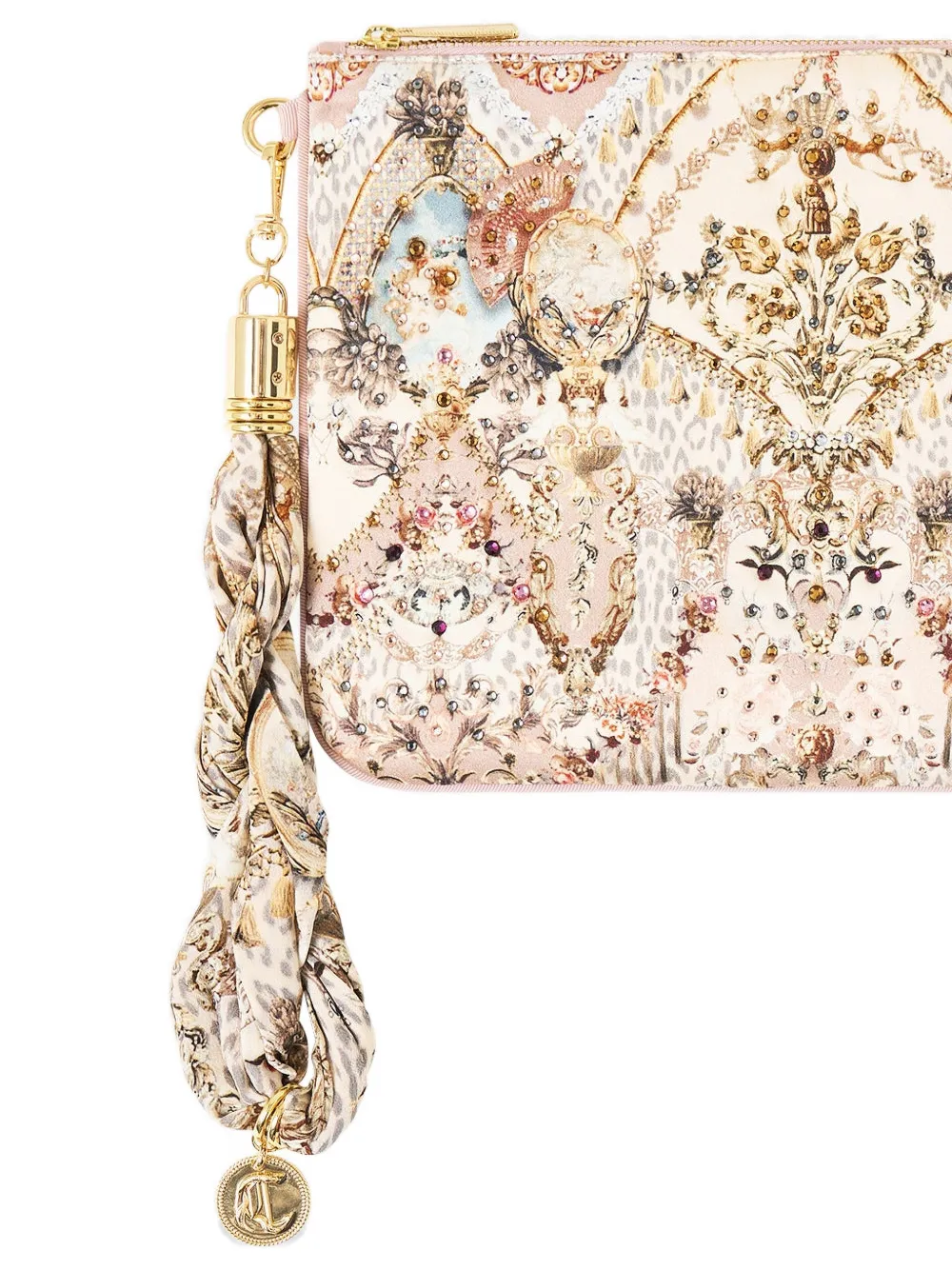  Camilla Aranjuez Animalia Scarf-detail Clutch - Neutrals 