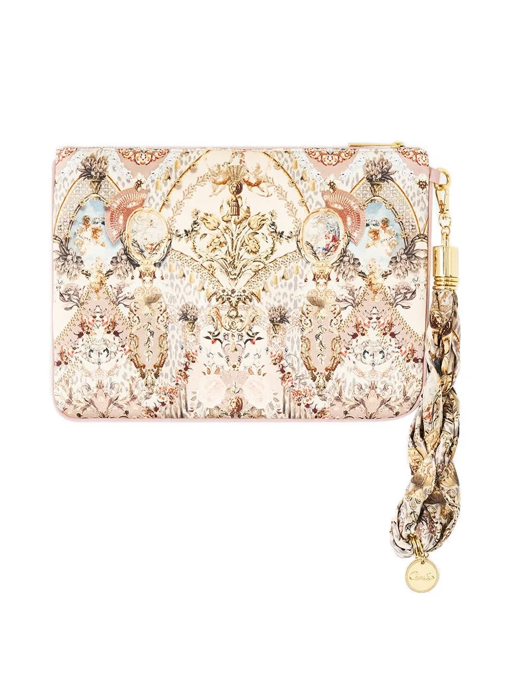  Camilla Aranjuez Animalia Scarf-detail Clutch - Neutrals 