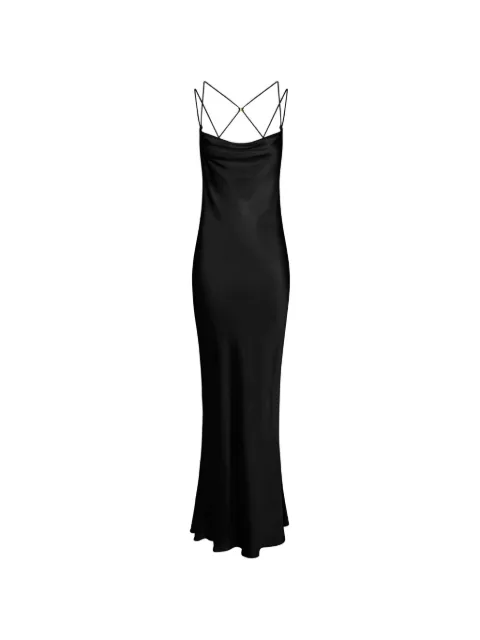 Elisabetta Franchi lång omlottklänning i satin