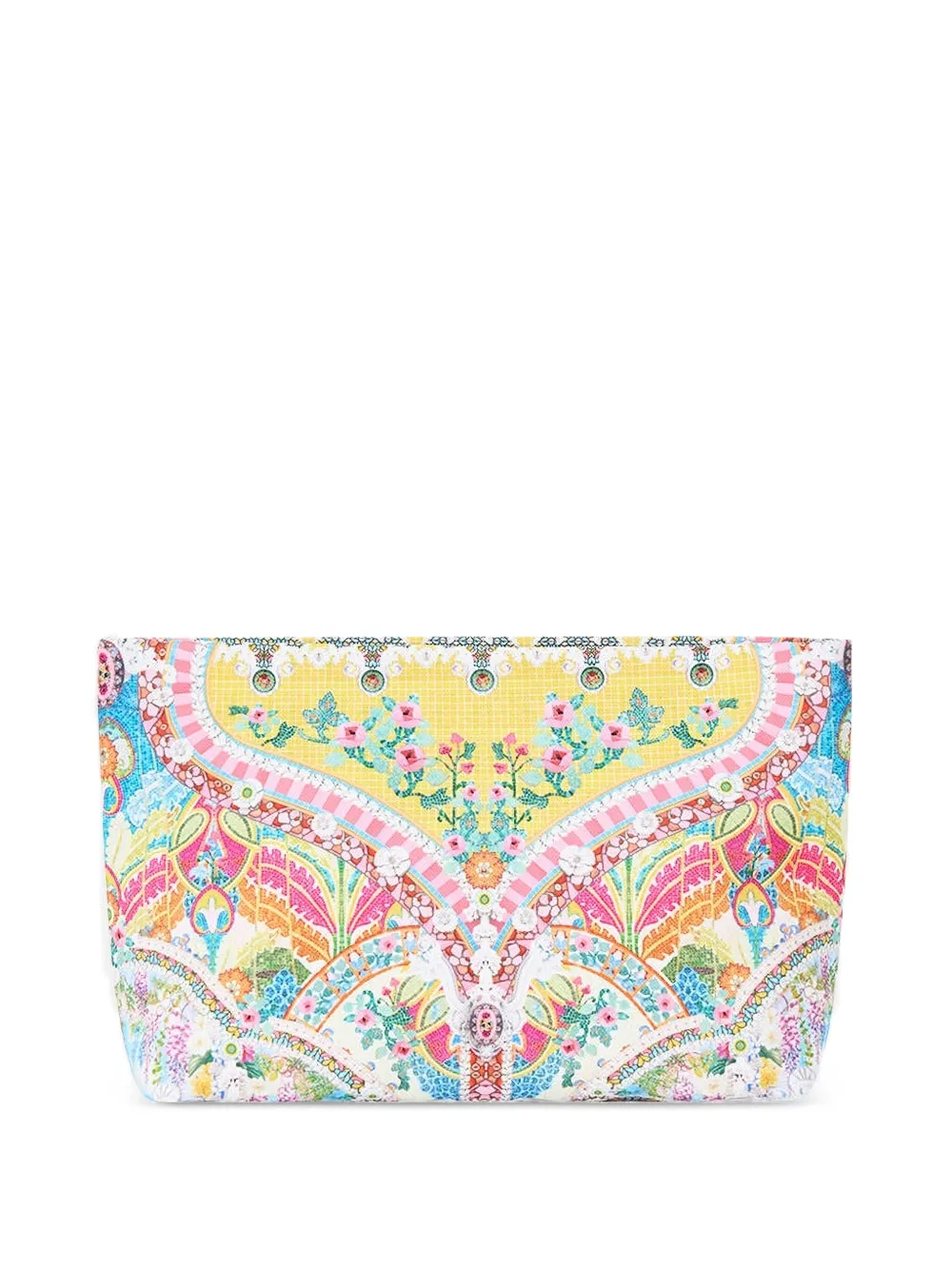 Camilla Navàs Nouveau printed small makeup bag - Bianco