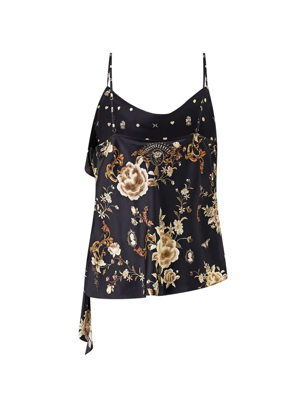  Camilla Asymmetric Draped Top - Black 